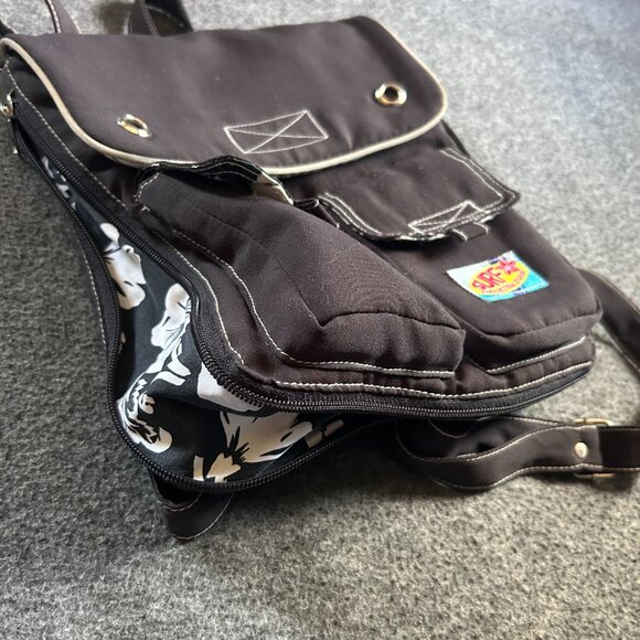 No Boundaries Vintage Y2k Backpack Black Surf Hawaii Tropical Bag Grunge Goth - Picture 6 of 15